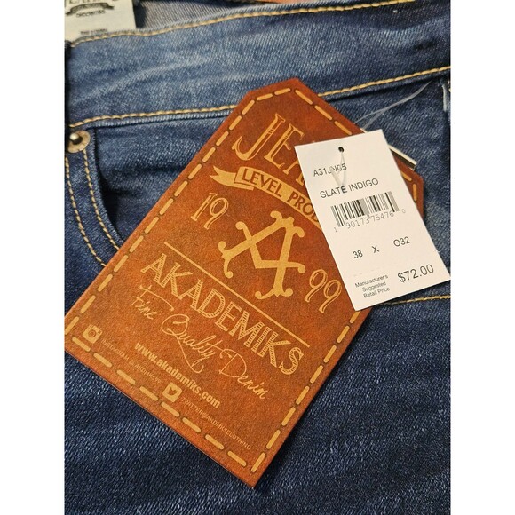 Mens Jeans New with Tags Size 38x32 Jeanius Fine Quality Denim Fashion - Picture 7 of 8